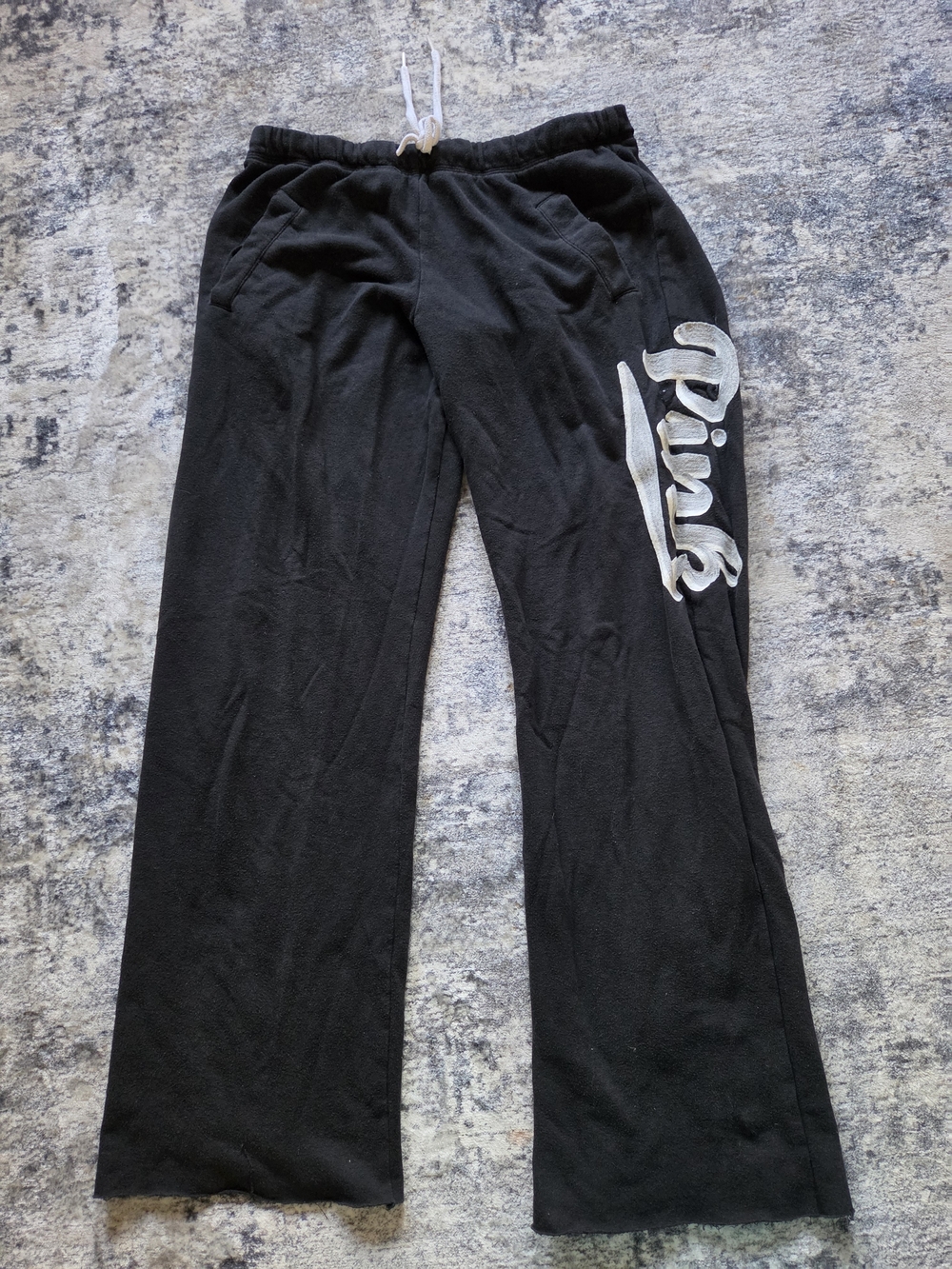 PINK Victoria's Secret Black Girls' Sweatpants with White Script